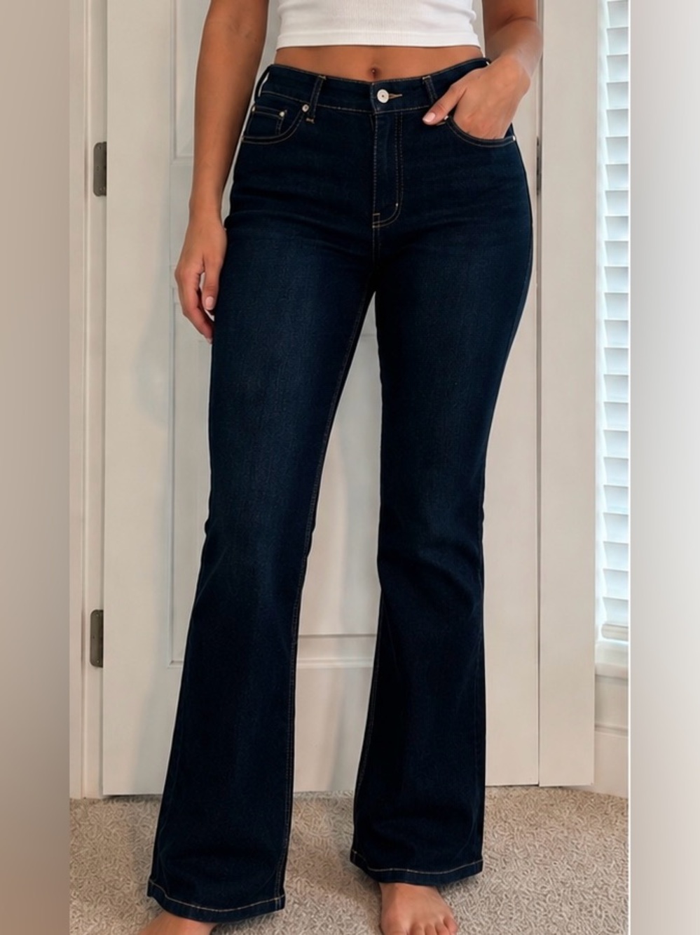 Women's Dark Wash Wide Leg Jeans